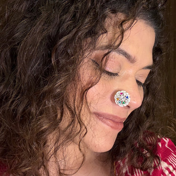 Navratan Moti Nose Pin